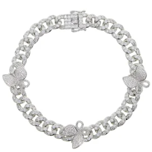 RENSINO Summer Fashion Anklet with butterfly Shape for Women New Zircon Foot Jewelry Hip Hop Trendy Necklaces Urban Style Accessories