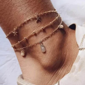 RENSINO Summer Fine Anklet Jewelry 925 Sterling Silver Star Charm Anklets for Women