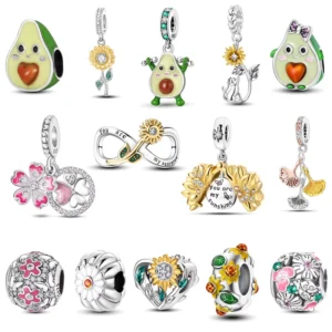 RENSINO Sunflower Charms 3mm Snake Chain Punk Style Gold Plated European Pendants Jewelry Making