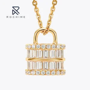 RENSINO T shaped Small Bag Pendant Necklace Without Chain 925 Sterling Silver Cubic Zirconia Fine Jewelry for Women