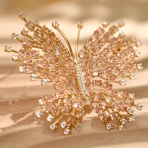 RENSINO TIANSHE Euro American Radiant Luxury 925 Sterling Silver Butterfly Brooch Korean Style Elegant Insect Pin Accessories