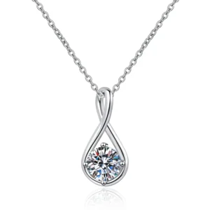 RENSINO Tears of Angels Grade D 1ct Moissanite Diamond Pendant Necklaces 925 Sterling Silver GRA Certified Moissanite Jewelry