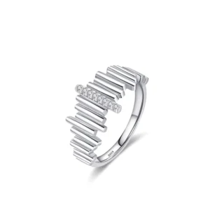 RENSINO Temperament Silver Rings Fashionable High End Dainty Finger 925 Sterling Silver Rings for Women