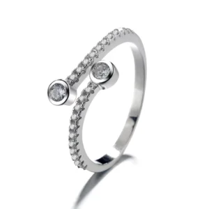 RENSINO Thin Band Adjustable Rings in Sterling Silver 925 Daily Rings Jewelry for Women