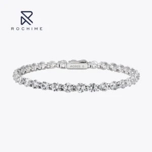 RENSINO Three-prong Diamond Bracelet 925 Sterling Silver Rhodium Plated 5a Zircon Jewelry For Women