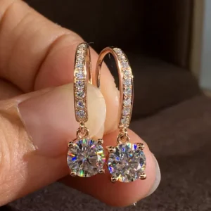 RENSINO Timeless Style Cubic Zirconia Silver Gold Rose Gold Plated Earrings for Women Wedding CZ Drop Earrings Factory