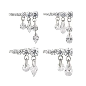 RENSINO Titanium ASTM F136 Cartilage Helix Earrings Internally Threaded Top Ear Stud Tragus Piercing Jewelry