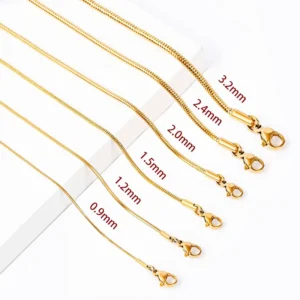 RENSINO Titanium Steel Round Snake Chain European And American Style Stainless Steel Snake Bone Chain Necklace Pendant For Summer