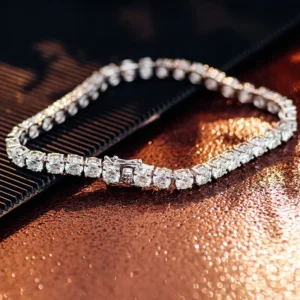 RENSINO Top Craftmanship Custom Tennis Bracelet Width 2mm 925 Silver Tennis Necklace Moissanite Women Tennis Link Chain for Festival Gift