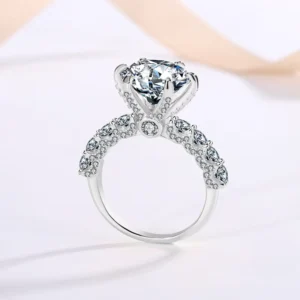 RENSINO Top Quality Original 925 Sterling Silver Lady’s Luxurious Diamond Rings 1/2/3/5 Karat Moissanite Diamond Rings for Women