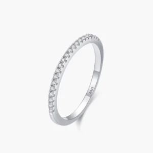 RENSINO Top Quality Real 925 Sterling Silver Simple Stackable Clear CZ Finger Rings Classic Wedding Statement Fine Jewelry Gift