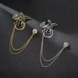 RENSINO Trend Personal Rhinestone Eagle Charm Fabric Chain Pin Brooch Suits Alloys Men Brooch Diamond Jewelry Souvenir Gift Items