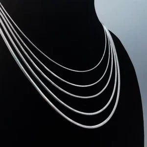 RENSINO Trendy Evergreen Religious Buddhism Stainless Steel Necklace for Women Featuring Snake Bone Chain Design for Anniversaries