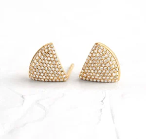 RENSINO Trendy Fine Fashion 925 Silver Gold Star shaped Stud Earrings Zircon Cute Romantic Jewelry for Women Weddings Parties Gift