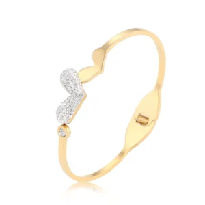 RENSINO Trendy Instagram Style Heart Diamond Bracelet Dainty Personalized Love Bangle Meaningful Keepsake Anniversary Gift for Her