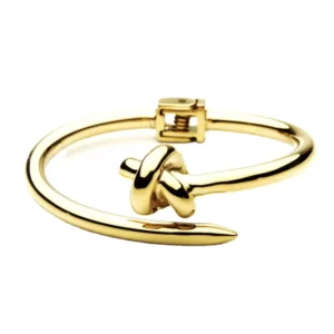 RENSINO Trendy Nail Knot Stainless Steel Cuff Bracelets Noeud Gold Color Bangle Bracelet for Women Manchette Bangles Pulseiras