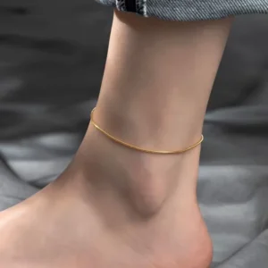 RENSINO Trendy New Instagram Niche Design 18K Gold Rose Stainless Steel Non Fading Foot Chain