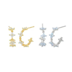RENSINO Trendy S925 Sterling Silver Sweet Style Stud Earrings for Women Elegant Minimalist Design Fine Jewelry
