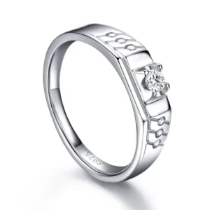 RENSINO Trendy Silver 925 Rings Man Tarnish Free Waterproof Jewelry Sterling Silver 925 Jewellery 18K Gold Plated 925 Silver Men Ring