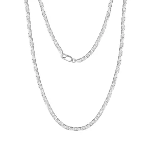 RENSINO Trendy Silver Necklace with Diamond Gold Rhodium Plated Chains for Wedding Engagement or Party White and Rose Gold Material