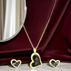RENSINO Trendy Stainless Steel Women’s Jewelry Set Designer Number Pattern Silver Plated for Wedding Engagement