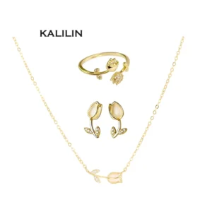RENSINO Tulip fashion women earring jewelry set flower 925 silver fashion jewelry jewelry sets flower earrings set