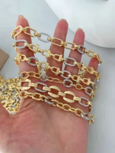 RENSINO Two-Color Plated Various Rosary Chains Gold Plated Thick Chain Fashion Chain