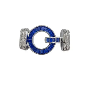 RENSINO Unfading Fashion Rhodium Plated Popular Necklace Pearl Button Luxury 925 Sterling Silver Blue Zircon Jewelry Bead Clasp Lock Bag