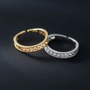 RENSINO Unique Design 925 Sterling Silver CZ Pave Hollow Diamond Finger Ring S925 Jewelry Women J9133