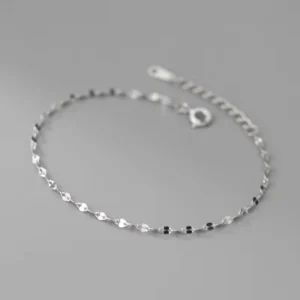 RENSINO Unique Design 925 Sterling Silver Lip Chain Bracelets Anklet Jewelry