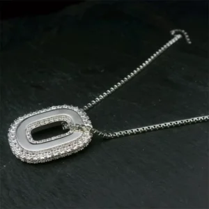 RENSINO Unique Design Silver Trendy Gift Set Zircon Necklaces Brass Pendant Necklaces Lady Necklace