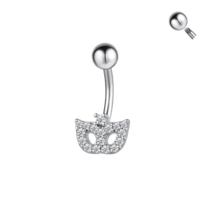 RENSINO Unique Zircon Navel Ring Silver Jewelry Stainless Steel Belly Button Ring Butterfly Navel Nail Body Piercing Jewelry