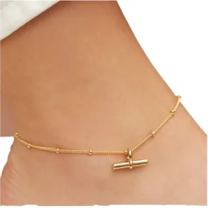 RENSINO Unisex Gold Stainless Steel Anklet Bracelet Simple Design Fashion Jewelry for Women and Girls Non Tarnish Gift