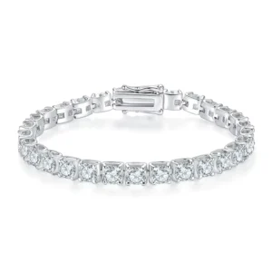 RENSINO Usa Stock Hip Hop Jewelry 18K Bracelet 3Mm 4Mm 5Mm Moissanite Round Gold Plated Sterling Silver 925 Tennis Bracelet