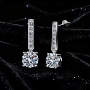 RENSINO VVS D Color Moissanite Stud Earrings S925 Sterling Silver Earrings for Women