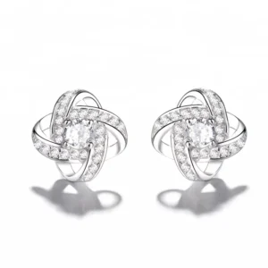 RENSINO Valentine’s Day Gifts 925 Sterling Silver Stud Earring Designed Four Leaf Earrings for Lady