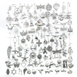 RENSINO Various Alloy Silver Charms Jewelry Pendant for DIY Necklace Making Accessories