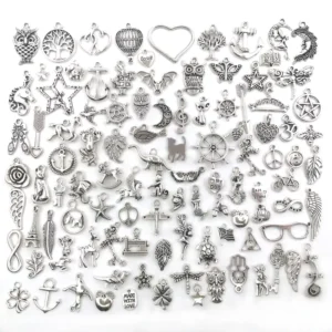 RENSINO Various Alloy Silver Charms Jewelry Pendant for DIY Necklace Making Accessories