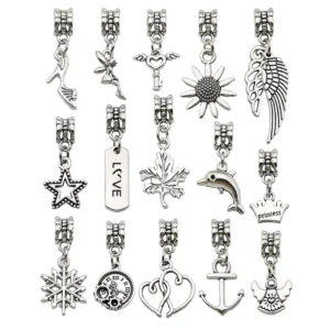 RENSINO Various Antique Silver Elf Star Wings Metal Charms Pendants with 4mm Holes Jewelry Finding for DIY Earring Bracelet Necklace
