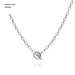 RENSINO Versatile 316L Titanium Steel Link Chain Necklace For Unisex Trendy Party Wear Hip Hop Style Daily Use For Sweater