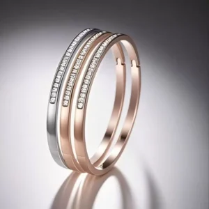 RENSINO Vintage 18K Gold Plated Stainless Steel Waterproof Oval Cut Shell Stackable Beaded Bangles Wedding