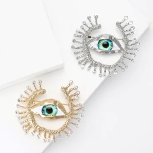 RENSINO Vintage Devil’s Eye Brooches for Women Unisex Glamour Pins 2 Color Available Office Party Accessories Gifts(BR410)