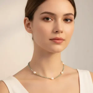RENSINO Vintage Fine Pendant Necklace Exquisite Simple Luxury Freshwater Pearl Cross Pattern Link Chain for Engagement
