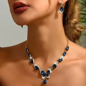 RENSINO Vintage Inspired Jewelry Exaggerated Necklace and Earring Set
