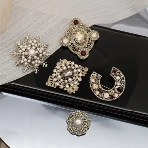 RENSINO Vintage Pearl Brooch Jewelry Fashion Luxury Brooch for Men and Women Clothing Decoration