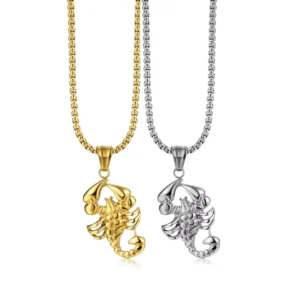 RENSINO Vintage Punk Stainless Steel Animal Jewelry Silver Gold Plated Scorpion Pendant Jewellery