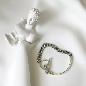 RENSINO Vintage Style 925 Sterling Silver Designer Bracelet Korean Version Body Jewelry Alloy Clasp Pierced Nose Jewelry