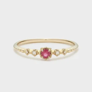 RENSINO Vintage Style Sterling Silver Rhodium Plated Lab Ruby Rings Gemstone Trendy Jewelry for Women’s Wedding