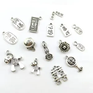 RENSINO Vintage Tibetan Silver Plated Mixed Beads Craft Charms Bracelets Accessories Findings Tool Charms DIY Pendants