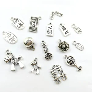 RENSINO Vintage Tibetan Silver Plated Mixed Beads Craft Charms Bracelets Accessories Findings Tool Charms DIY Pendants